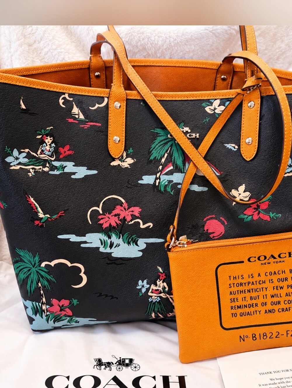 Coach Hawaiian Tropical Reversible City Tote Wristlet F28949